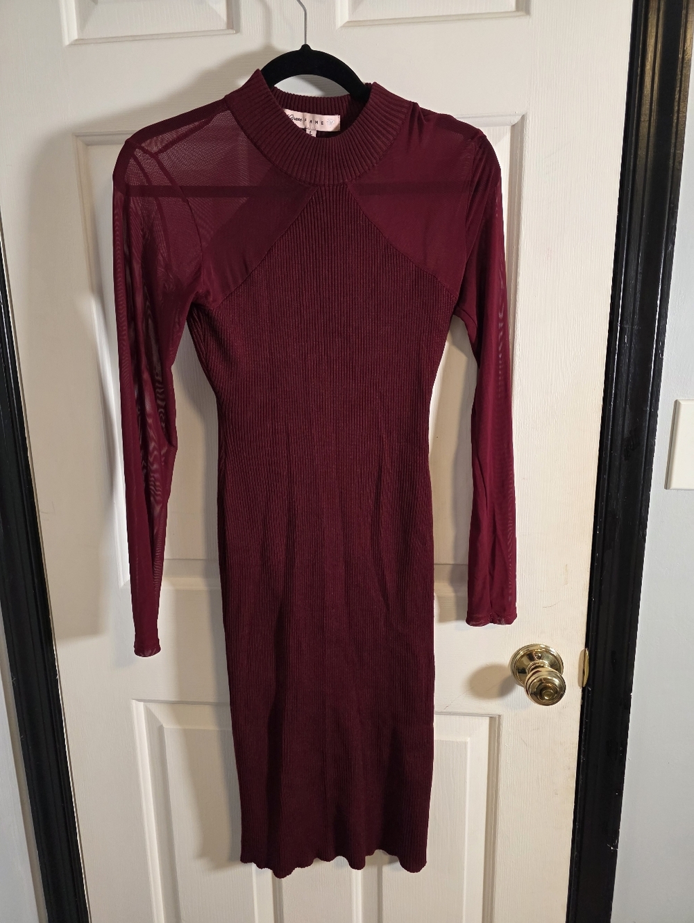 Crave Fame Burgundy Wine Sweater Dress Size Large